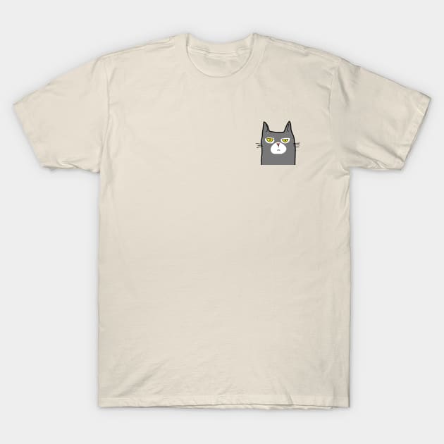 Funny Cat Logo Left Chest T-Shirt by silentboy